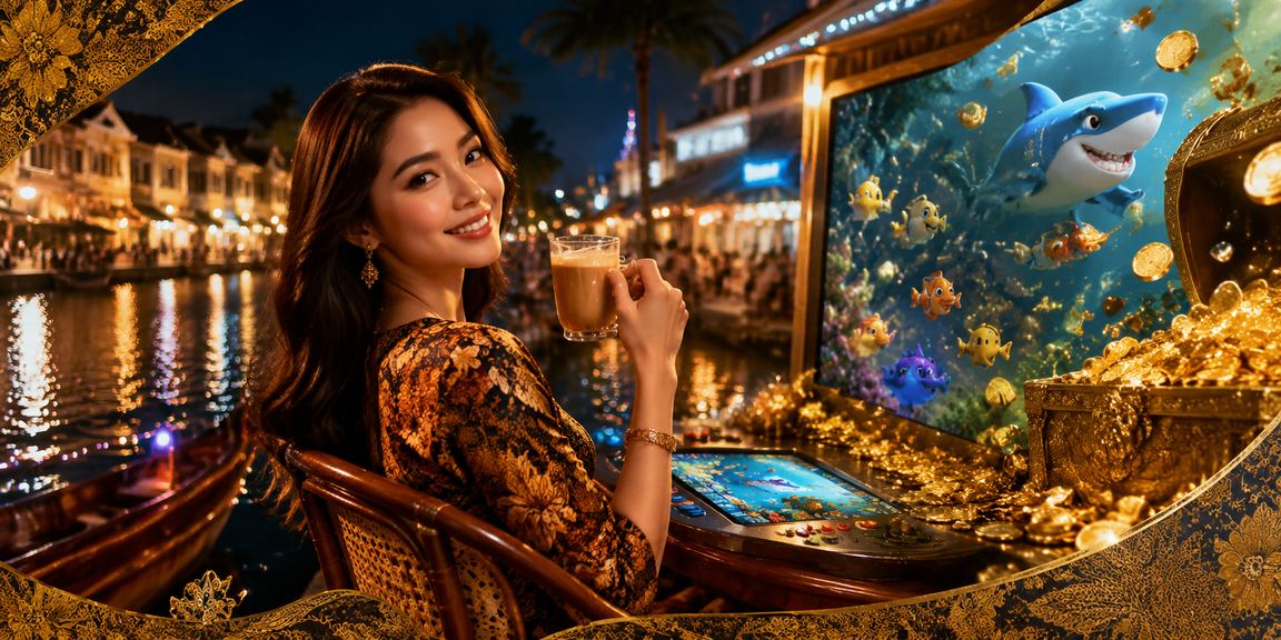 Permainan tembak ikan kasino dengan motif batik Melayu di Melaka Malaysia