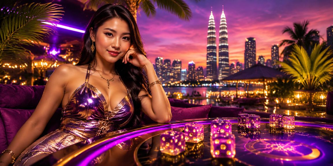 Suasana permainan dadu kasino bergaya Melayu Malaysia dengan suasana meriah dan berwarna